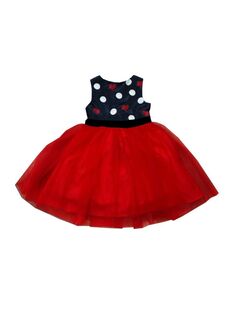 Платье в форме сердца для девочки в горошек Joe-Ella, красный