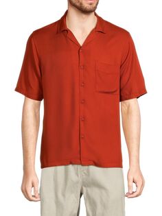 Однотонная рубашка с лагерным воротником Onia, красный