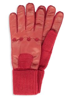 Перчатки из кожи и мериносовой шерсти Portolano, красный