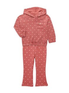 Комплект из двух предметов: худи и брюки с логотипом в форме сердца для маленькой девочки Juicy Couture, красный