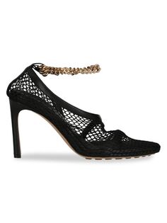 Женские туфли-лодочки в сетку Bottega Veneta, черный