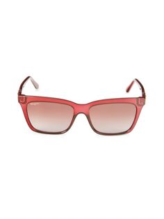 Прямоугольные солнцезащитные очки 55MM Ferragamo, красный
