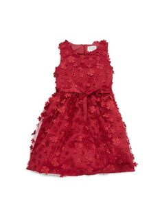 Платье А-силуэта с цветочным принтом для девочек Blush By Us Angels, красный