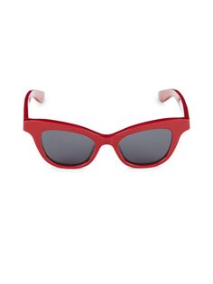 Солнцезащитные очки «кошачий глаз» 47MM Alexander Mcqueen, красный