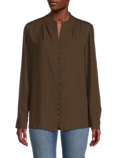 Однотонная блузка Calvin Klein, цвет Demitasse