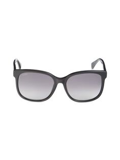 Квадратные солнцезащитные очки 57MM Max Mara, черный
