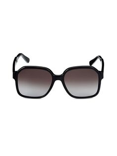 Квадратные солнцезащитные очки 56MM Ferragamo, черный