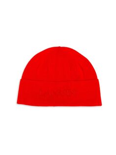 Шерстяная шапка с логотипом Lanvin, красный