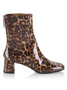 Ботильоны Saint Honore из лакированной кожи с цвет Leopardовым принтом Aquazzura, цвет Leopard