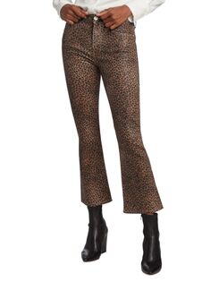 Укороченные джинсы Le Crop Mini Boot Cut Frame, цвет Leopard