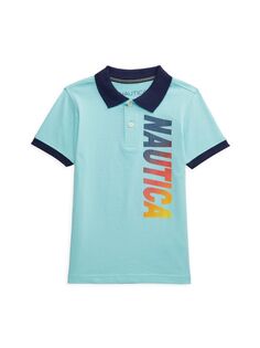 Рубашка-поло с логотипом Little Boy&apos;s Side Heat Nautica, синий