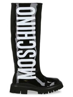 Резиновые сапоги с логотипом Moschino, черный