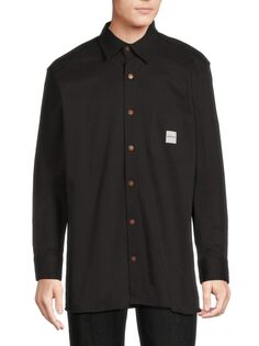 Рубашка из габардина с логотипом Cat Workwear, черный