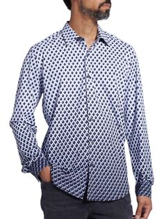 Рубашка Baffo с градиентным ромбовидным принтом Pino By Pinoporte, черный