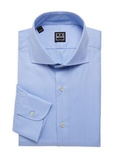 Классическая рубашка в микро клетку Frederick с вырезом на воротнике Ike Behar, цвет Light Blue