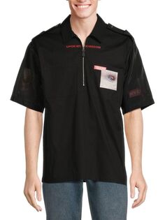 Рубашка на молнии с графическим рисунком Burberry, черный