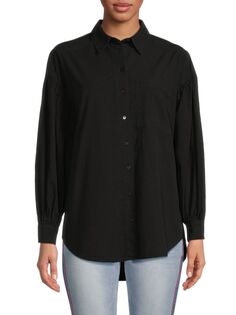 Рубашка на пуговицах с высоким низким вырезом Lea &amp; Viola, черный