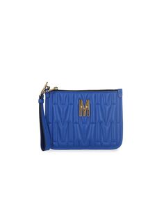 Стеганая сумка на руку с логотипом Moschino, синий