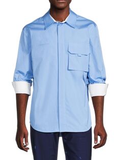 Спортивная рубашка с карманами-карго Helmut Lang, синий