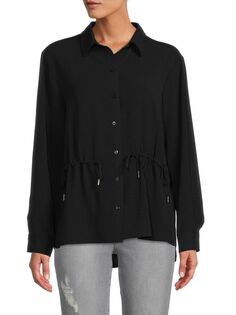 Рубашка с длинным рукавом на шнурке Calvin Klein, черный