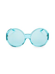 Круглые солнцезащитные очки 64MM Gucci, цвет Light Blue