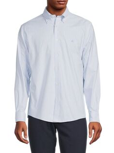 Полосатая рубашка с воротником на пуговицах Brooks Brothers, цвет Light Blue