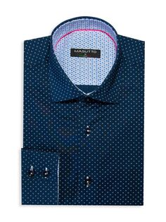 Спортивная рубашка классического кроя Lisbon контрастного цвета Masutto, синий
