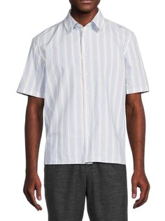 Спортивная рубашка в полоску с короткими рукавами Dalton Rag &amp; Bone, синий