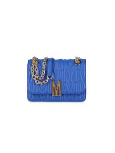 Стеганая сумка через плечо с логотипом Moschino, синий