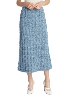 Текстурированная юбка-миди Maison Margiela, цвет Light Blue