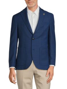 Текстурированный шерстяной пиджак Keith Ted Baker London, синий