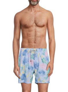 Тропические шорты для плавания Vintage Summer, цвет Light Blue