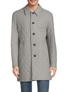 Длинная стеганая куртка из смесовой шерсти Cardinal Of Canada, цвет Light Grey