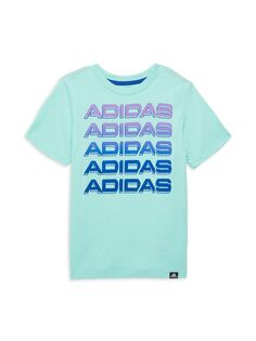 Футболка с логотипом Digital Escape для мальчиков Adidas, цвет Light Green