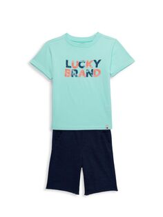 Футболка и шорты с рисунком для маленького мальчика Lucky Brand, синий