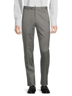 Классические брюки Parker из натуральной шерсти Zanella, цвет Light Grey