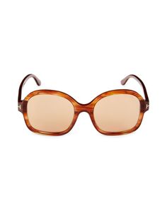 Солнцезащитные очки-бабочки 57MM Tom Ford, цвет Light Brown