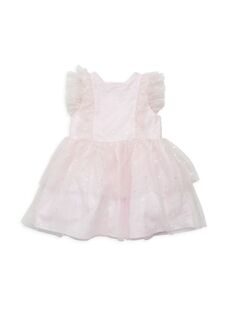Сетчатое платье с принтом из фольги для маленьких девочек и девочек Pippa &amp; Julie, цвет Light Pink