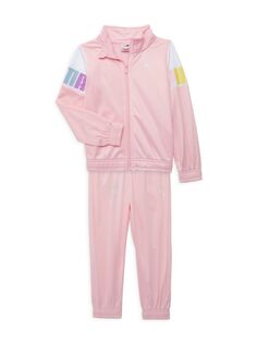 Комплект из двух предметов: куртка и спортивные штаны с логотипом для маленькой девочки Puma, цвет Light Pink