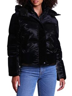 Свободная куртка-пуховик смешанного цвета с капюшоном Avec Les Filles, черный