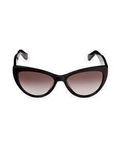 Солнцезащитные очки «кошачий глаз» 56MM Ferragamo, черный
