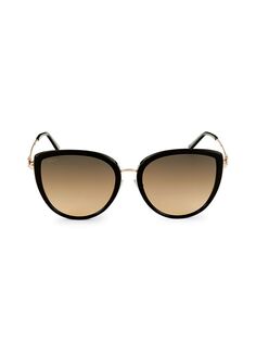 Солнцезащитные очки «кошачий глаз» 58MM Bally, черный