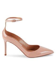 Туфли из лакированной кожи с ремешком на щиколотке Aquazzura, цвет Light Pink