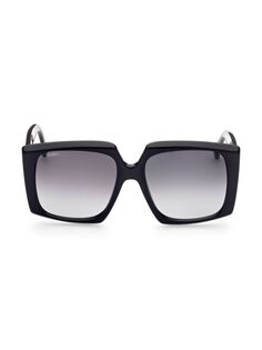 Солнцезащитные очки 56MM с геометрическим рисунком Max Mara, черный