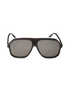 Солнцезащитные очки-авиаторы 62MM Gucci, черный