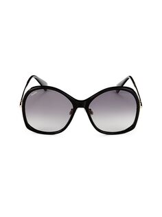 Солнцезащитные очки-бабочки 60MM Max Mara, черный