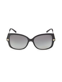 Солнцезащитные очки-бабочки 56MM Versace, черный