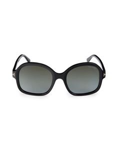 Солнцезащитные очки-бабочки 57MM Tom Ford, черный