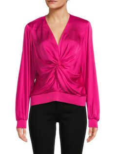 Блузка с перекрученной передней частью Donna Karan, цвет Magenta Pink Dkny