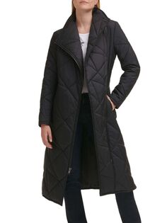 Стеганая удлиненная куртка Karl Lagerfeld Paris, черный